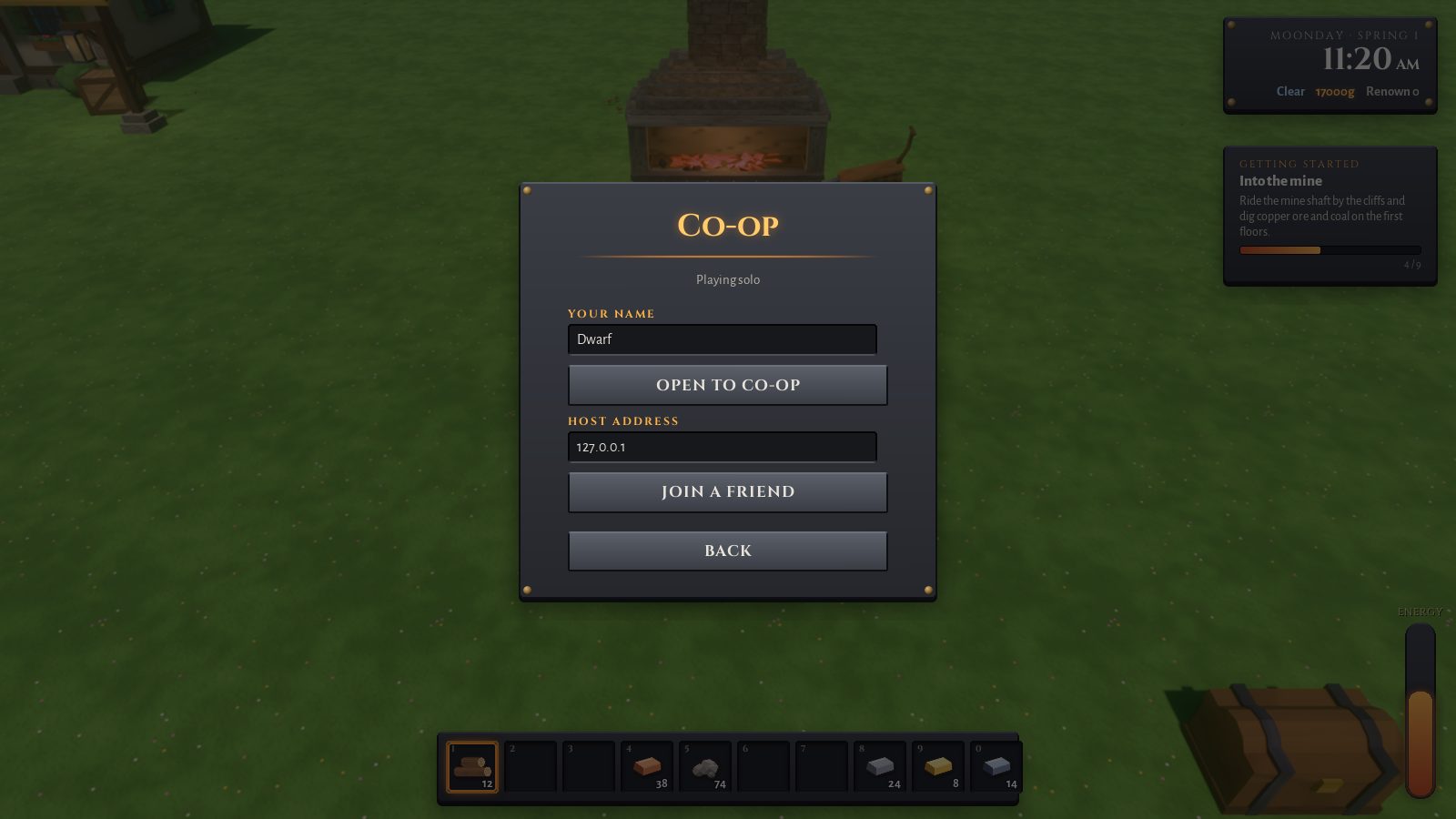 Co-op menu